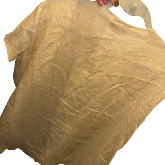 Emanuel Ungaro sand khaki million button cap sleeve top 14 - Picture 4 of 4